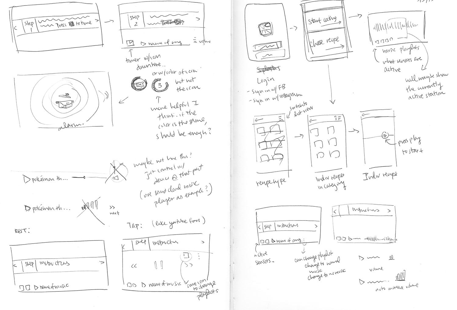 rough UI sketches